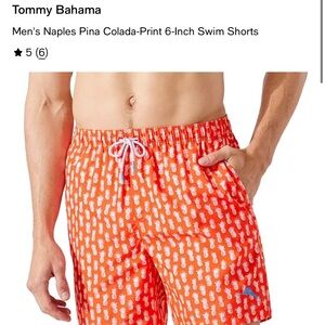 Tommy Bahama Red Pineapple Swim Trunks